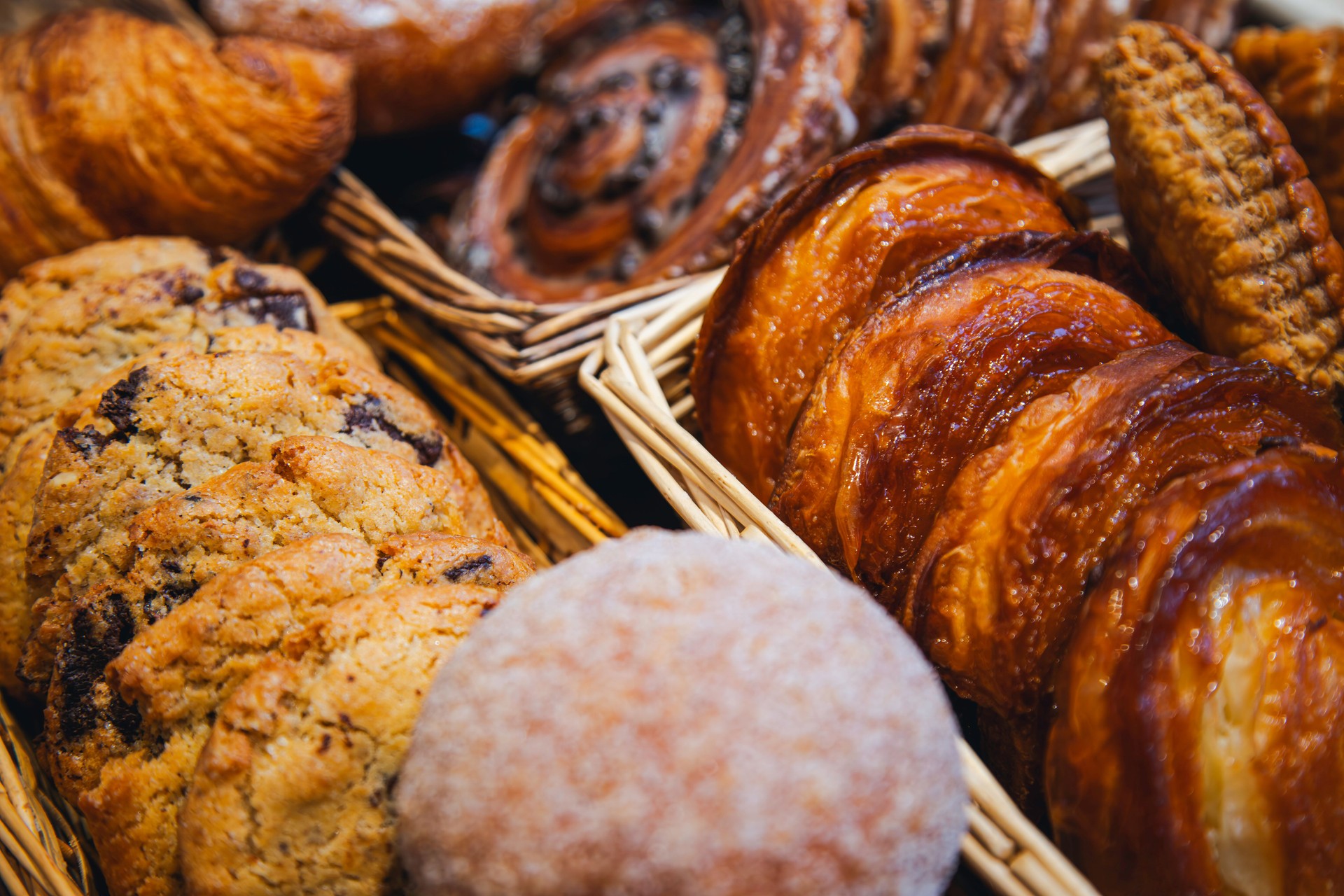Freshly Baked Pastries and Cookies in a Bakery in Paris, France